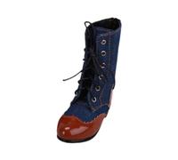 Yunmeryker Botas Miniatura para Figuras de Acción Zapatos Ropa Accesorios Muñeca 1/4 Escala Botas Bajo Talón Cierre Cordones Calzado de PU Cuero Y Tela Resistent, Azul