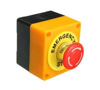 Yunmeryker Botón Pulsador de Parada de Emergencia con Caja, Resistente Al Agua IP40, Señal Roja