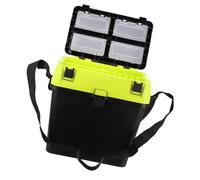 Yunmeryker Caja de Pesca Grande Contenedor Portátil Impermeable con Compartimiento Múltiple Cubeta Plegable para Peces Y Bandeja Separadora Adecuada para Almacen, Negro Amarillo