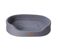 Yunmeryker Cama para Mascotas Cama Ovalada para Perros Cama de Felpa Cómoda Colchón para Mascotas Antideslizante Lavable con Bordes de Algodón Adecuada para Vari, Gris XL