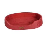 Yunmeryker Cama para Mascotas Cama Ovalada para Perros Cama de Felpa Cómoda Colchón para Mascotas Antideslizante Lavable con Bordes de Algodón Adecuada para Vari, Rojo XL