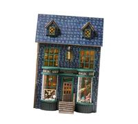 Yunmeryker Casa de Muñecas Miniatura Madera Kit de Montaje Artesanal 3D Puzzle DIY con Muebles y Luz Modelo Hecho a Mano Adecuado para Niños Pasatiempos, Comercio