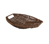 Yunmeryker Cesta de Almacenamiento Bandeja Decorativa Organizador Multiescena Imitación Ratán Soporte para Frutas Pan Verduras PP Adecuada para Encimer, L