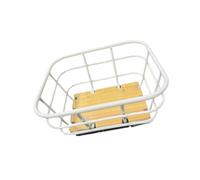 Yunmeryker Cesta Delantera para Bicicleta Rejilla de Hierro Y Base de Madera Portaobjetos para Viajes Contenedor para Accesorios de Bicicleta Fácil Instalación Y
