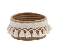 Yunmeryker Cesta Tejida Organizadora Cesta de Almacenamiento para Artículos Varios Organizador de Escritorio Recipiente Decorativo Resistente Adecuada para Dormi, S 15cmx15cmx8cm