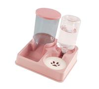 Yunmeryker Comedero Automático para Mascotas con Doble Estación Integrada Recipiente Removible Separador de Adecuado para Gatos, Rosa