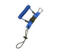 Yunmeryker Cuerda de para Buceo Lazo Enrollado Extensible Mosquetón Acero Inoxidable Núcleo Fuerte Adecuada para Protección Cámaras Luces Buceadores Exploración Marina, Azul, Metal