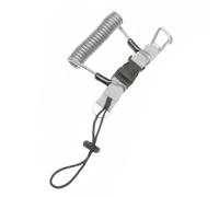 Yunmeryker Cuerda de para Buceo Lazo Enrollado Extensible Mosquetón Acero Inoxidable Núcleo Fuerte Adecuada para Protección Cámaras Luces Buceadores Exploración Marina, Plata, Metal