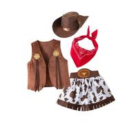 Yunmeryker Disfraz de para Niñas Set de Vestido Incluye Chaleco Sombrero Falda Tela Ligera Cómoda Adecuado para Juegos de rol Fiestas TEM, TamaÑo 160