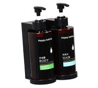 Yunmeryker Dispensador de Jabón de Ducha con Bomba Manual Recargable Botella Vacía Resistente al Agua Material Adecuado para Baño Hotel Cocina Hogar, B Doble Cabeza, Individual