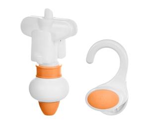 Yunmeryker Dispensador de Líquidos para Ducha con Soporte Colgante Herramienta Recambiable Automático Accesorio de Resina Adecuado para Cuarto de Baño, Naranja