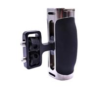 Yunmeryker Empuñadura Lateral para Cámaras Diseñada para Jaulas de Cámara SLR DSLR Agarre Universal Antideslizante con Montaje de Zapata Adecuado para Fotografía, Negro Plata