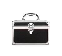 Yunmeryker Estuche de Maquillaje Portátil para Cosméticos con Espejo Y Cierre Caja Organizadora con Bandejas Y Compartimento Profundo Bolsa para Almacenamiento D, es negro