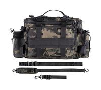 Yunmeryker Estuche para Equipo de Pesca Bolsa para Cañas Y Carretes Impermeable con Cierre Correa Ajustable Bolsa Auxiliar en Oxford Resistente Adecuada para Lag, Verde