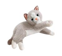 Yunmeryker Gato Realista Muñeco Peluche Almohada Juguete Tela Suave con para Oficina Regalo Compañero Niños Tamaño, Raíz de Loto Blanca
