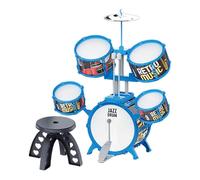 Yunmeryker Jazz Drum Set para Niños con Batería Infantil Instrumento de Percusión Educativo Y Juguete Musical de PVC Adecuado para Conciertos Infantiles Decoraci, Borde Azul