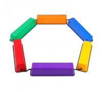 Yunmeryker Juego de Equilibrio, Circuito de Coordinación Sensorial con 4 Tablas Planas y 2 Inclinadas, para Jardín y Casa