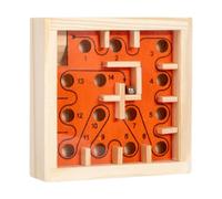 Yunmeryker Juego de Laberinto de Madera Juego de Mesa Puzzle de Bolas Desafío Manual Teaser Cerebral para Mejorar Concentración en Niños Adultos Adecuado para Re, Naranja