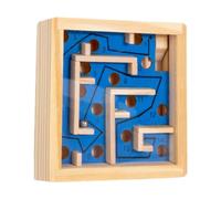 Yunmeryker Juego de Laberinto de Madera Juego de Mesa Puzzle de Bolas Desafío Manual Teaser Cerebral para Mejorar Concentración en Niños Adultos Adecuado para Re, Azul