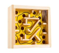 Yunmeryker Juego de Laberinto de Madera Juego de Mesa Puzzle de Bolas Desafío Manual Teaser Cerebral para Mejorar Concentración en Niños Adultos Adecuado para Re, Amarillo