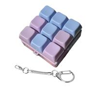 Yunmeryker Keyboard Llavero Fidget Mecánico Portátil con 9 Teclas Diseñado con Material PP Compacto Ligero Adecuado para Oficina Regalo para Adultos Relajación C, Azul Morado