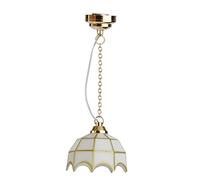 Yunmeryker Lámpara de Techo Miniatura con LED para Casa de Muñecas con Pantalla en Forma de de Metal Y Plástico con Batería Adecuada para Accesorios de C, 1 * lámpara de Techo, 3,5 cm