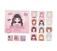 Yunmeryker Libro de Stickers para Vestir Libro de Pegatinas para Crear Caras Cuaderno Creativo para Niñas Libro Educativo con Stickers de Belleza en Papel Adecua, Niña Bonita