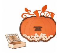 Yunmeryker Libro Firmas Boda Calabaza, Guest Book Madera Personalizado, para Bodas Otoño Halloween, con Corazones