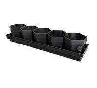 Yunmeryker Macetero Rectangular, macetas Decorativas de Interior para Plantas pequeñas, Maceta Transpirable con Orificios de Drenaje, Negro