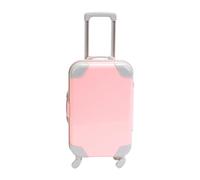 Yunmeryker Maleta para Muñeca de 18 Pulgadas con Mango Ajustable Carrito Miniatura Juguete de Viaje Niñas Accesorios Creatividad Apta para Vacaciones Fiestas Cum, Rosa
