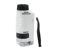 Yunmeryker Microscopio de Bolsillo Microscopio Portátil Juguete Educativo Científico Mini Lupa con Luz para Observar Naturaleza Hecho en PP Adecuado para Niños E, Blanco