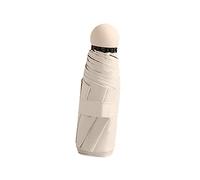 Yunmeryker Mini Plegable Compacto Portátil Resistente Al Viento Impermeable Protección Solar para Hombres Mujeres Adecuado para Excursiones Trabajo, Beige