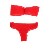 Yunmeryker Miniatura Bra Y Braguita para Muñeca de Figura Femenina Ropa de Tela Flexible Ideal para Vestir Muñecas Accesorios de Juego Decoración de Colección, Rojo