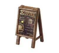 Yunmeryker Miniatura Cartel de Café Tablero de Tiza Marco en a Accesorio de Escena de Café en Resina para Decoración y Juego Adecuado para Juego de Muñecas