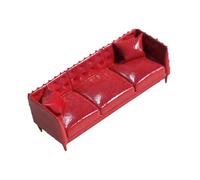 Yunmeryker Modelo de Sofá de Casa de Muñecas Sofá Miniatura Plazas Ornamentación Accesorios Decorativos en Resina Compatible para Fotografía Y Sal, Rojo