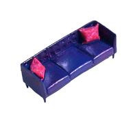 Yunmeryker Modelo de Sofá de Casa de Muñecas Sofá Miniatura Plazas Ornamentación Accesorios Decorativos en Resina Compatible para Fotografía Y Sal, Azul