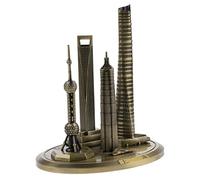 Yunmeryker Modelo Vintage Metal Shanghai Arquitectura Edificios Monumentales Estatua Detallada Material Metálico Adecuado para Regalo Decoración Hogar