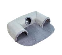 Yunmeryker para Gatos Cama Escondite Mascotas Alfombra Desmontable Estructura Plegable Material Cómodo Función Refugio Adecuada para Gatos Conejillos, Grande