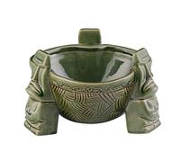 Yunmeryker Ponchera Cerámica Jarra de Bebidas Tiki Mugs 1000ml Fabricada en Material y Acabado Pulido Adecuado para Fiestas Temáticas Encuentros en el, VERDE, tal como se describe
