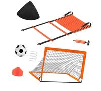 Yunmeryker Portería de Fútbol Portátil Red de Fútbol Infantil Kit de Entrenamiento con Balón Escalera Y Conos Material Plegable Adecuada para Niños Práctica DEPO