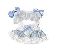 Yunmeryker Ropa para Muñeca Peluche 15cm Vestido Noche Conjunto Desmontable Tejido Agradable Hechura Fina Accesorios para Álbumes de Fotos Manualidades, Azul