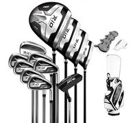 Yunmeryker Set Palos Golf Completo, para Hombre Diestro con Varilla Acero, Juego Hierros y Maderas con Bolsa, Putter e Híbrido