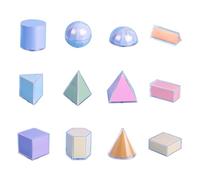Yunmeryker Sólidos Geométricos 3D, Formas 3D, Bloques Geométricos, Patrón de Juguete Educativo Temprano