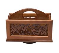 Yunmeryker Soporte para Control Remoto Organizador Rotatorio de Madera Porta Mandos Y Celular Estación Porta Bolígrafos Diseño Vintage Adecuado para Mesa de Noch, Rosa