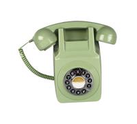Yunmeryker Teléfono de Pared Retro Teléfono Fijo de Disco Teléfono Antiguo Vintage Teléfono de Cable Material PP con Sonido Mecánico Clásico Adecuado para Oficin, Verde