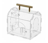 Yunmeryker Terrario Acrílico para Reptiles Recipiente de Mascotas Caja de Exhibición con y Orificios de Ventilación Adecuado para Hogar Aficionados Decoración Escritorio, 15x12x14cm, con Asa