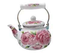 Yunmeryker Tetera Esmaltada Grande con Tapa Hervidor de Agua Olla para Leche Y Cafetera de Flor Resistente Al Adecuada para Uso en Casa Oficina Cafetería C, Estilo D, Individual