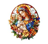 Yunmeryker Virgen María Decoración Ventana Adhesiva Estática Película Artística Pegatina Navideña Protectora contra Aves Adecuado para Oficina Cocina Casa