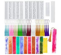 Yunmiao marcapáginas Resina | Kit moldes para marcapáginas con borlas - Moldes fundición Silicona epoxi para Leer Libros, Hacer Manualidades Decorativas Hechas a Mano