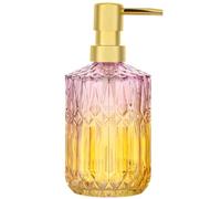 YunNasi Dispensador de Jabón Líquido Dosificador de Jabón Hecho de Vidrio para Detergente para Platos, Loción de Champú, Encimera de Baño, Cocina, Lavadero (Morado Naranja)